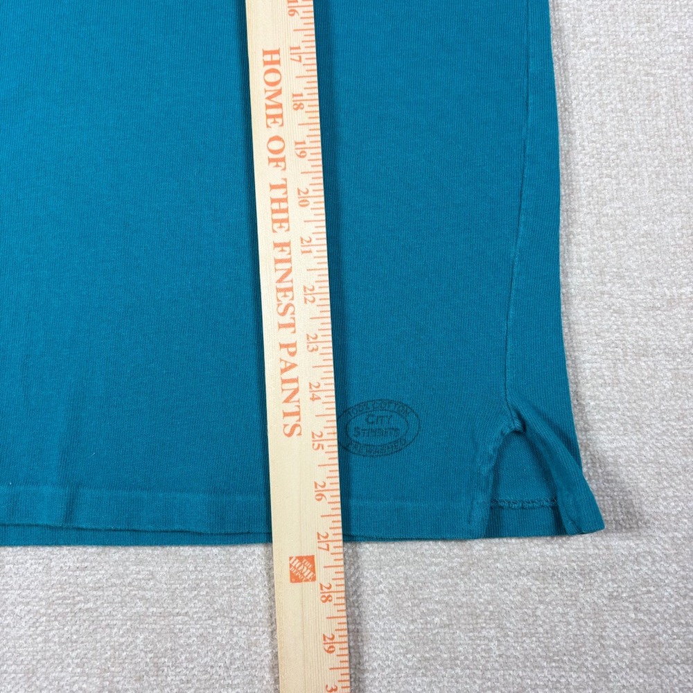 Vintage City Streets Rugby Shirt Mens XL Teal White Colorblock Stripe USA Cotton - Picture 5 of 8
